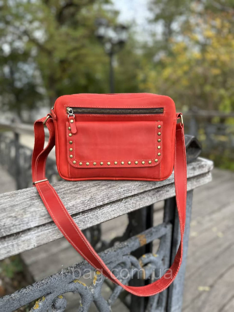 Жіноча повсякденна сумка BGS шкіряна червона BGS3215, фото 1