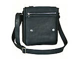 Чоловіча шкіряна сумка через плече BGS 28*24*5 см чорна BGS3220, фото 3