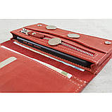 Жіночий шкіряний гаманець клатч BGS червоний BGS3222, фото 2