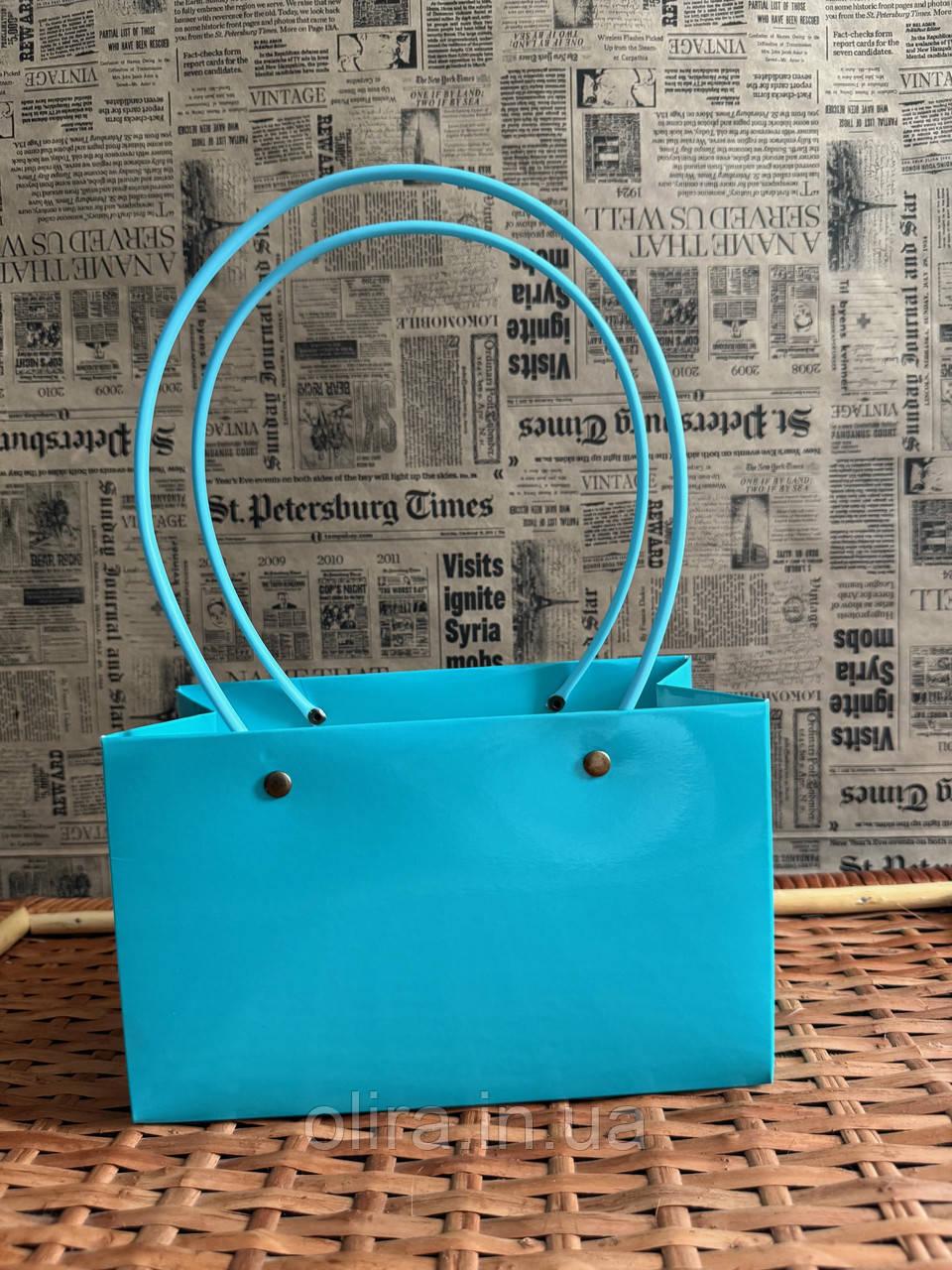 Сумочка для квітів бірюза велика, фото 1