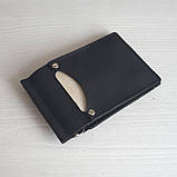 Маленький гаманець BGS з притиском для грошей шкіряний чорний BGS3225, фото 3