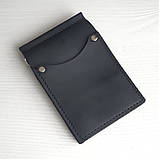 Маленький гаманець BGS з притиском для грошей шкіряний чорний BGS3225, фото 4