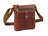 Чоловіча шкіряна сумка планшет BGS 22*20*3 см коньячного кольору BGS3226, фото 2