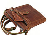 Чоловіча шкіряна сумка планшет BGS 22*20*3 см коньячного кольору BGS3226, фото 6
