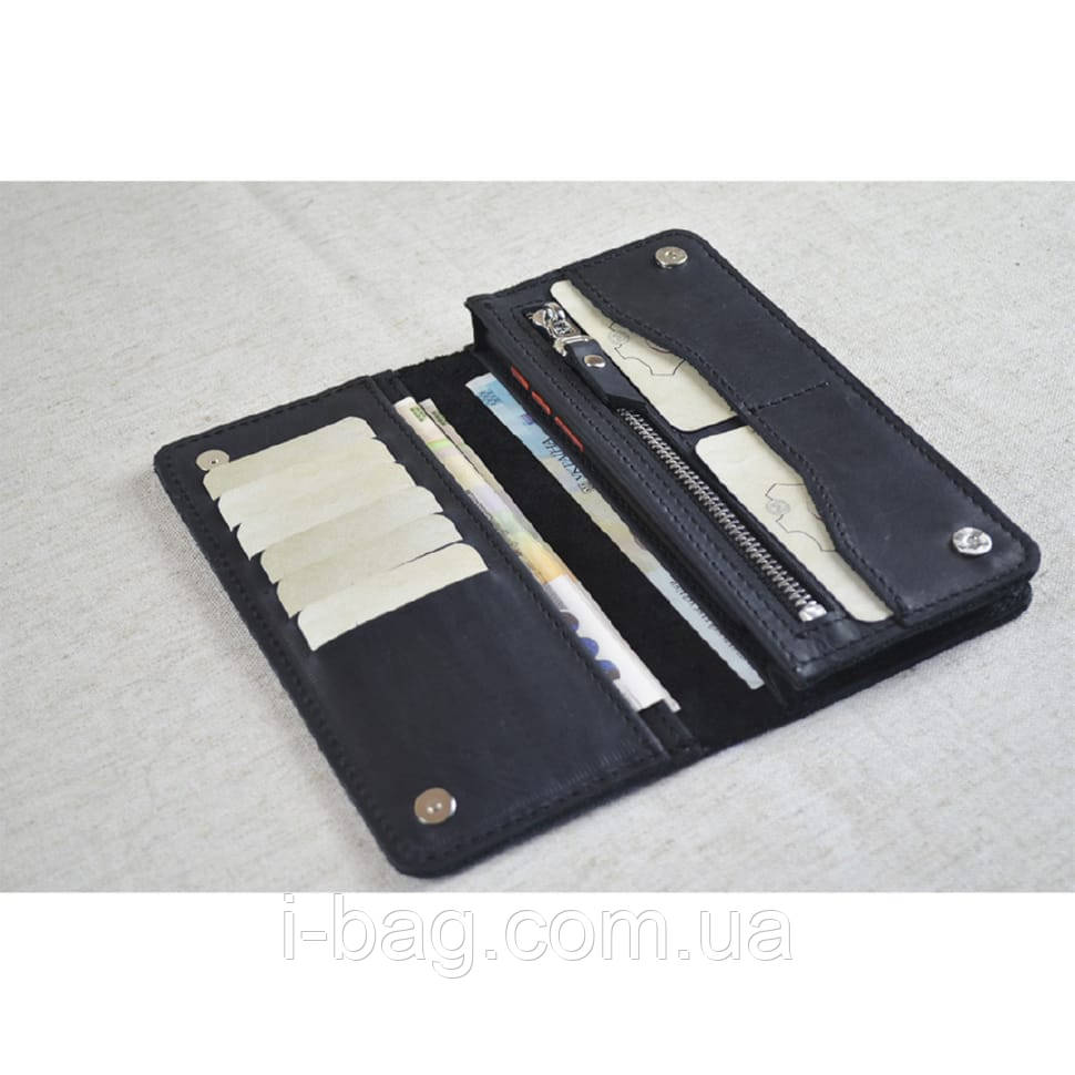 Чоловічий гаманець клатч BGS шкіряний чорний BGS3233, фото 1