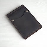 Маленький гаманець BGS з притиском для грошей шкіряний коричневий BGS3235, фото 4