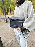 Жіноча шкіряна сумка через плече BGS синя BGS3238, фото 2