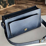Жіноча сумка через плече BGS шкіряна синя BGS3241, фото 3
