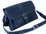 Жіноча сумка через плече BGS шкіряна синя BGS3241, фото 7