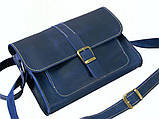Жіноча сумка через плече BGS шкіряна синя BGS3241, фото 10