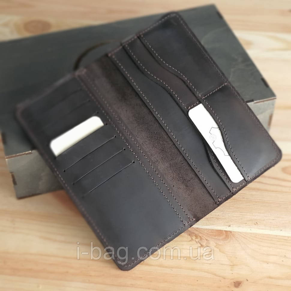 Тонкий чоловічий купюрник гаманець BGS шкіряний коричневий BGS3246, фото 1