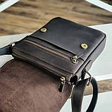 Чоловіча шкіряна сумка через плече BGS коричнева 23*20*5 см BGS3247, фото 3