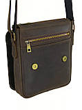 Чоловіча шкіряна сумка через плече BGS коричнева 23*20*5 см BGS3247, фото 7