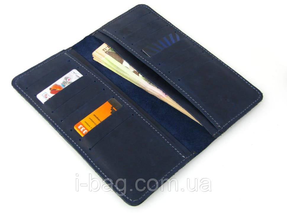Тонкий жіночий купюрник BGS шкіряний синій BGS3250, фото 1