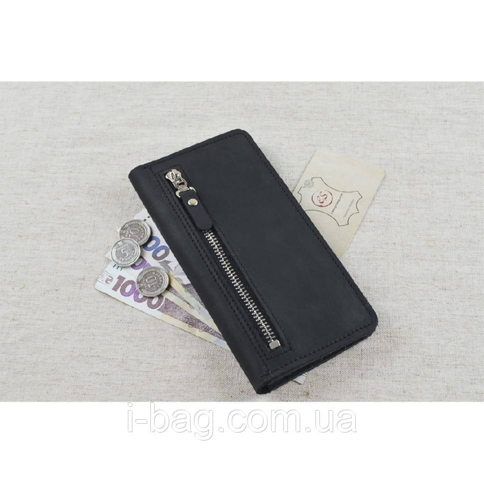 Жіночий шкіряний гаманець купюрник BGS чорний BGS3263, фото 1