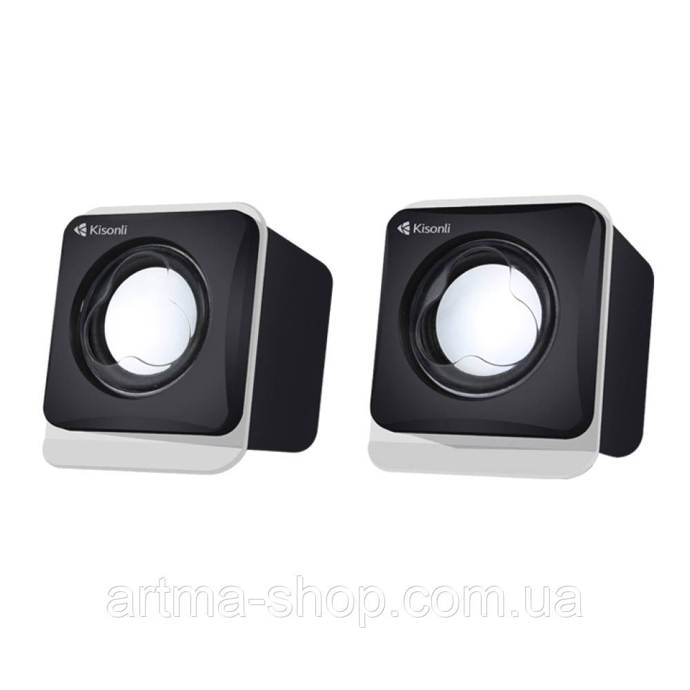 Колонки комп'ютерні Kisonli V410, Потужність 3 Втх2, 8,5х8,0х7,0 см, чорні
