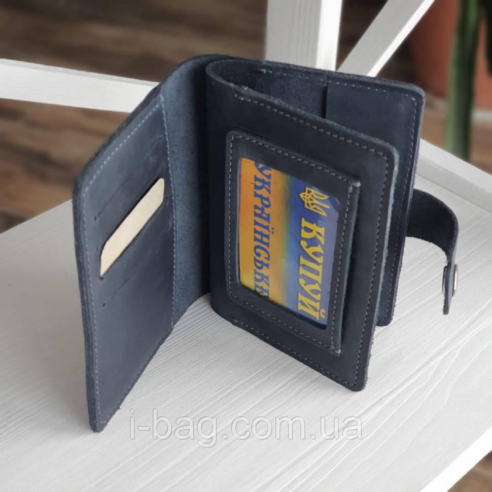 Шкіряна обкладинка для документів BGS синя BGS3282, фото 1