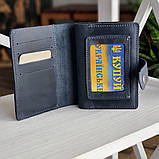 Шкіряна обкладинка для документів BGS синя BGS3282, фото 2