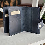 Шкіряна обкладинка для документів BGS синя BGS3282, фото 3