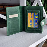 Шкіряна обкладинка для документів BGS зелена BGS3283, фото 2