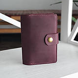 Шкіряна обкладинка для документів BGS бордова BGS3285, фото 2