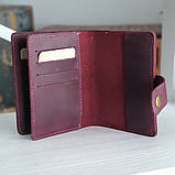 Шкіряна обкладинка для документів BGS бордова BGS3285, фото 3