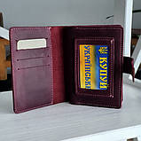 Шкіряна обкладинка для документів BGS бордова BGS3285, фото 4