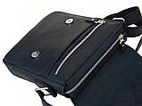 Чоловіча шкіряна сумка через плече BGS чорна 23*20*5 см BGS3288, фото 8
