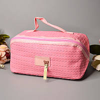 Вместительная женская косметичка органайзер для косметики компактная дорожная Цвет: Розовый- I&S