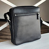 Чоловіча шкіряна сумка кросс боді BGS чорна 22*20*5 см BGS3289, фото 3