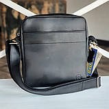 Чоловіча шкіряна сумка кросс боді BGS чорна 22*20*5 см BGS3289, фото 5