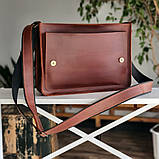 Чоловіча шкіряна сумка для документів А4 BGS руда BGS3293, фото 2