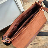 Чоловіча шкіряна сумка для документів А4 BGS руда BGS3293, фото 5