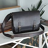 Чоловіча шкіряна сумка для документів А4 BGS 25*35*7 см коричнева BGS3294, фото 2