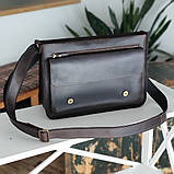 Чоловіча шкіряна сумка для документів А4 BGS 25*35*7 см коричнева BGS3294, фото 3