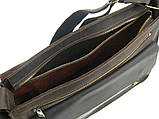 Чоловіча шкіряна сумка для документів А4 BGS 25*35*7 см коричнева BGS3294, фото 8