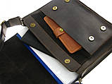 Чоловіча шкіряна сумка для документів А4 BGS 25*35*7 см коричнева BGS3294, фото 9