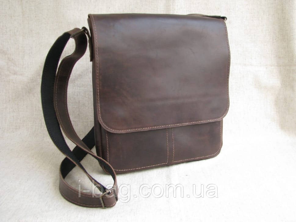 Чоловіча шкіряна сумка-планшет BGS 27*23*3 см коричнева BGS3296, фото 1