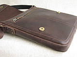 Чоловіча шкіряна сумка-планшет BGS 27*23*3 см коричнева BGS3296, фото 3