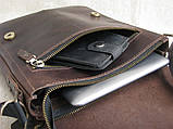 Чоловіча шкіряна сумка-планшет BGS 27*23*3 см коричнева BGS3296, фото 5