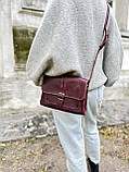 Жіноча шкіряна сумка через плече BGS бордова BGS3298, фото 2