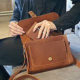 Жіноча шкіряна сумка через плече BGS руда BGS3299, фото 2