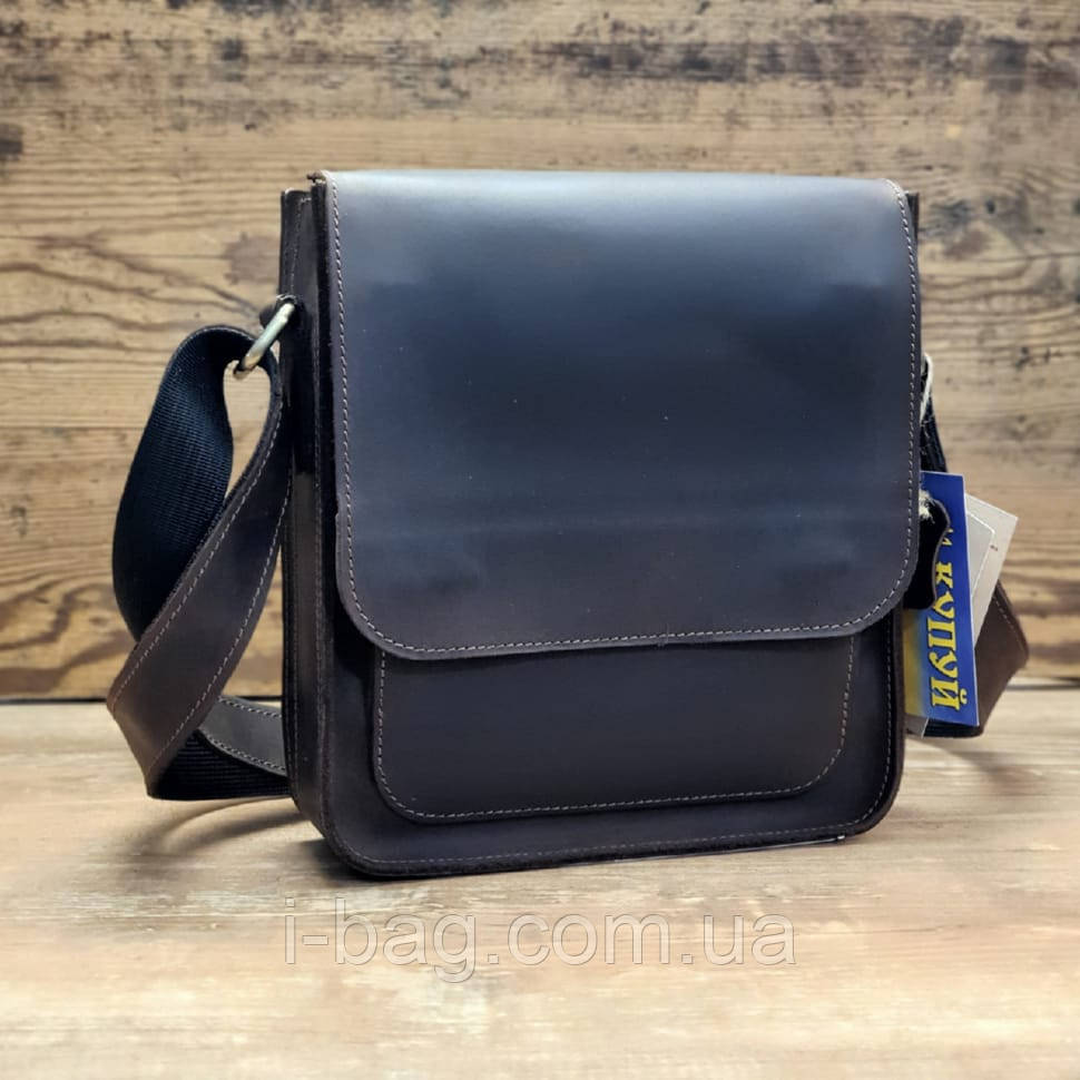 Чоловіча шкіряна сумка BGS 23*21*6 см коричнева BGS3301, фото 1