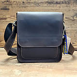 Чоловіча шкіряна сумка BGS 23*21*6 см коричнева BGS3301, фото 2