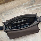 Чоловіча шкіряна сумка BGS 23*21*6 см коричнева BGS3301, фото 5