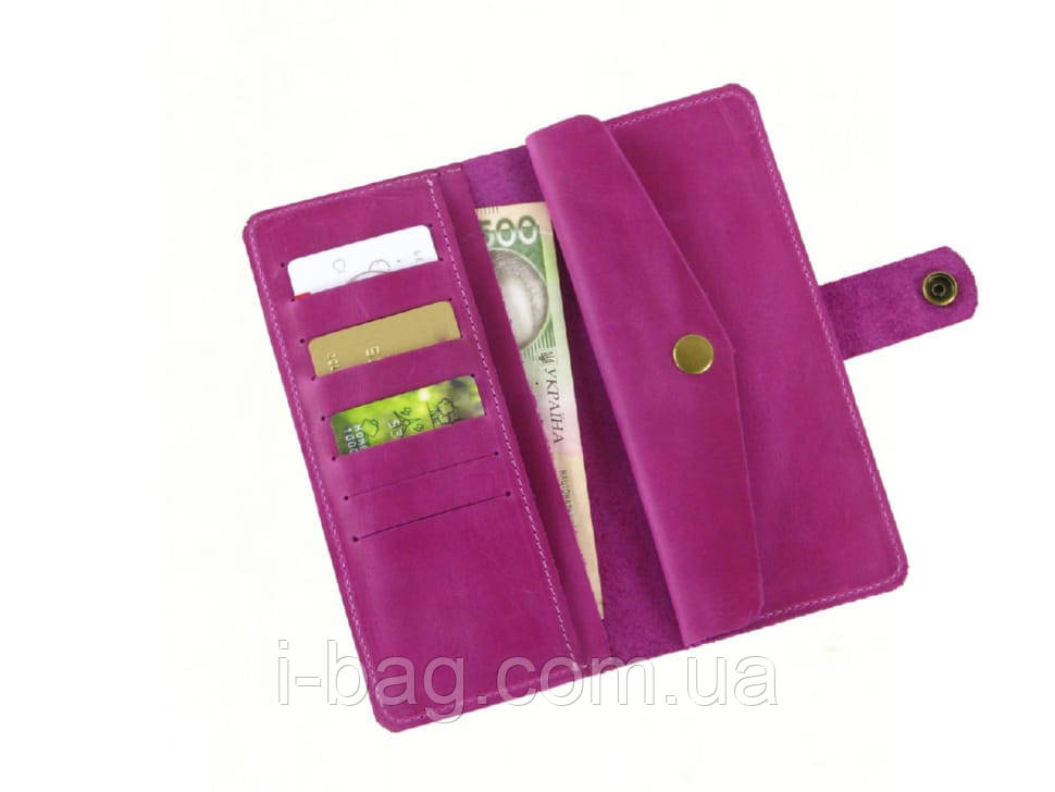 Гаманець жіночий шкіряний BGS рожевий фуксія BGS3303, фото 1