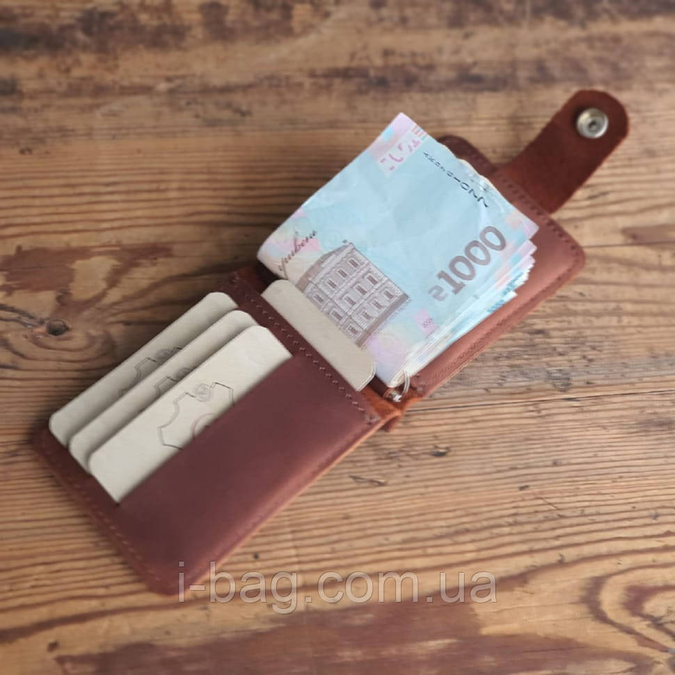 Затиск для грошей BGS шкіряний коньячний BGS3309, фото 1