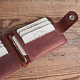 Затиск для грошей BGS шкіряний коньячний BGS3309, фото 2