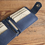 Затиск для грошей BGS шкіряний синій BGS3310, фото 2