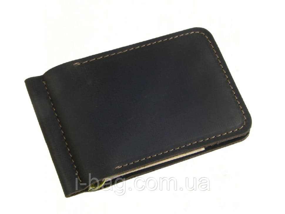 Тонкий шкіряний гаманець затискач для грошей BGS коричневий BGS3312, фото 1